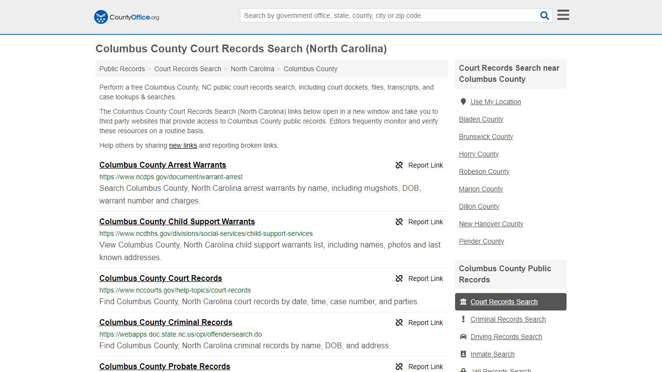 Columbus County Court Records Search (North Carolina) - County Office